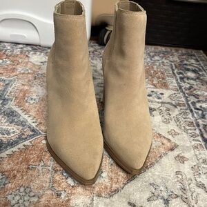 Marc Fisher Tan Suede Ankle Boots